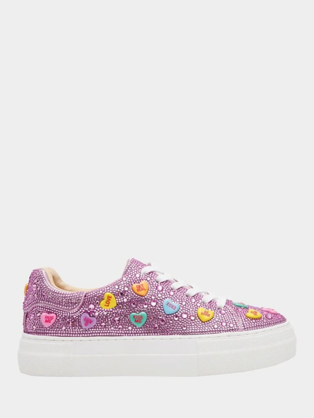 Betsey Johnson $109 Sidny Pink Multi Conversations Hearts Sz 10 NIB! - Picture 6 of 9
